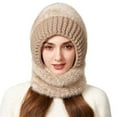 thumbnail image 3 of 3 In 1 Beanie Hat for Women Fall Fashion Women's Hats & Caps Face Mask Cozy Winter Scarves Khaki, 3 of 8