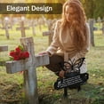 thumbnail image 5 of NUAHRHY 1pc Butterfly Memorial  Garden Stakes Art Plaque Metal Sympathy Angle Stake Cemetery Decor for Grave Outdoors 10.9"*9.8" Black, 5 of 11