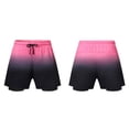 thumbnail image 4 of FRSASU Men's 2 in 1 Gradient Running Shorts Lightweight Summer Loose Elastic Waist Athletic Quick Dry Shorts with Pockets Pink, 4 of 9