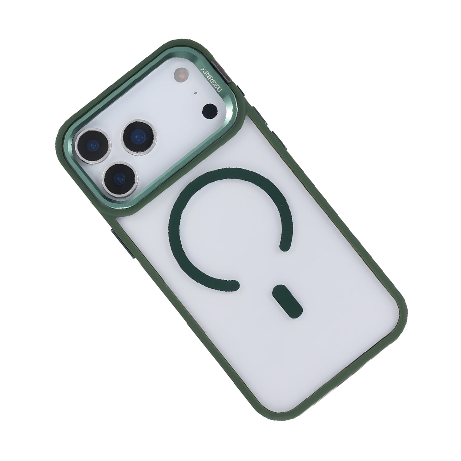 Transparent MagSafe Camera Stand Case for iPhone 17 Pro - Green