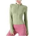 thumbnail image 5 of Womens Workout Jackets Full Zip Slim Fit Solid Lightweight Running Athletic Jackets with Pockets Casual Fashion Yoga Top, 5 of 6