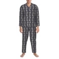 thumbnail image 3 of Daiia Silver Glitter Hearts for Men's Long-Sleeved Pajama Set – Soft & Comfortable Sleepwear Button-Up Pajamas Cozy Lounge Wear-X-Large, 3 of 7