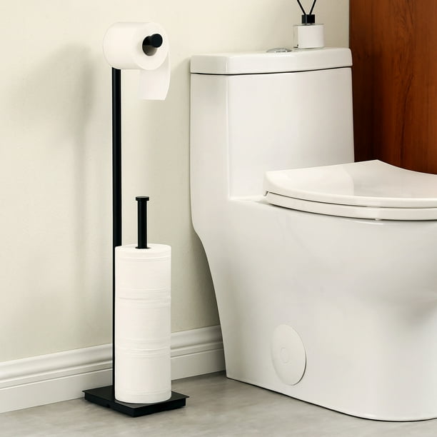 KES Black Paper Stand Toilet Paper Storage Freestanding Holder 304