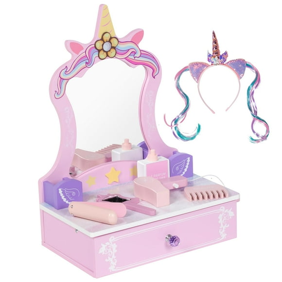 Set de tocador BRINJOY Wooden para niños con accesorios y cajón
