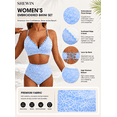 thumbnail image 4 of SHEWIN Swimsuit Women Embroidered Floral Textured Bikini Sets 2 Piece High Waisted Bathing Suits Lace Up Back Scalloped V Neck Swimwear, 4 of 9