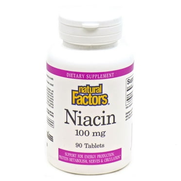 Natural Factors Vitamin B3 Niacin 100 mg, 90 Tablets