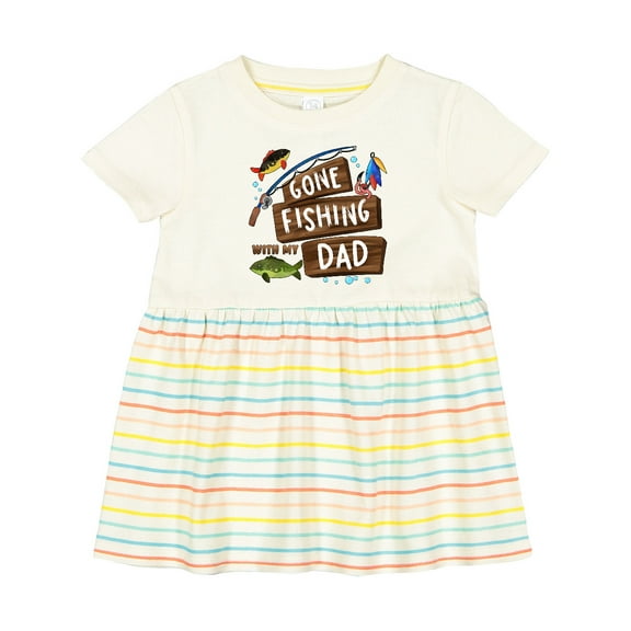 Inktastic Gone Fishing with My Dad Girls Baby Dress