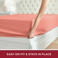 thumbnail image 4 of Mellanni Extra Deep Pocket Fitted Sheet up to 21", Microfiber, 1 Piece Twin XL, Coral, 4 of 7