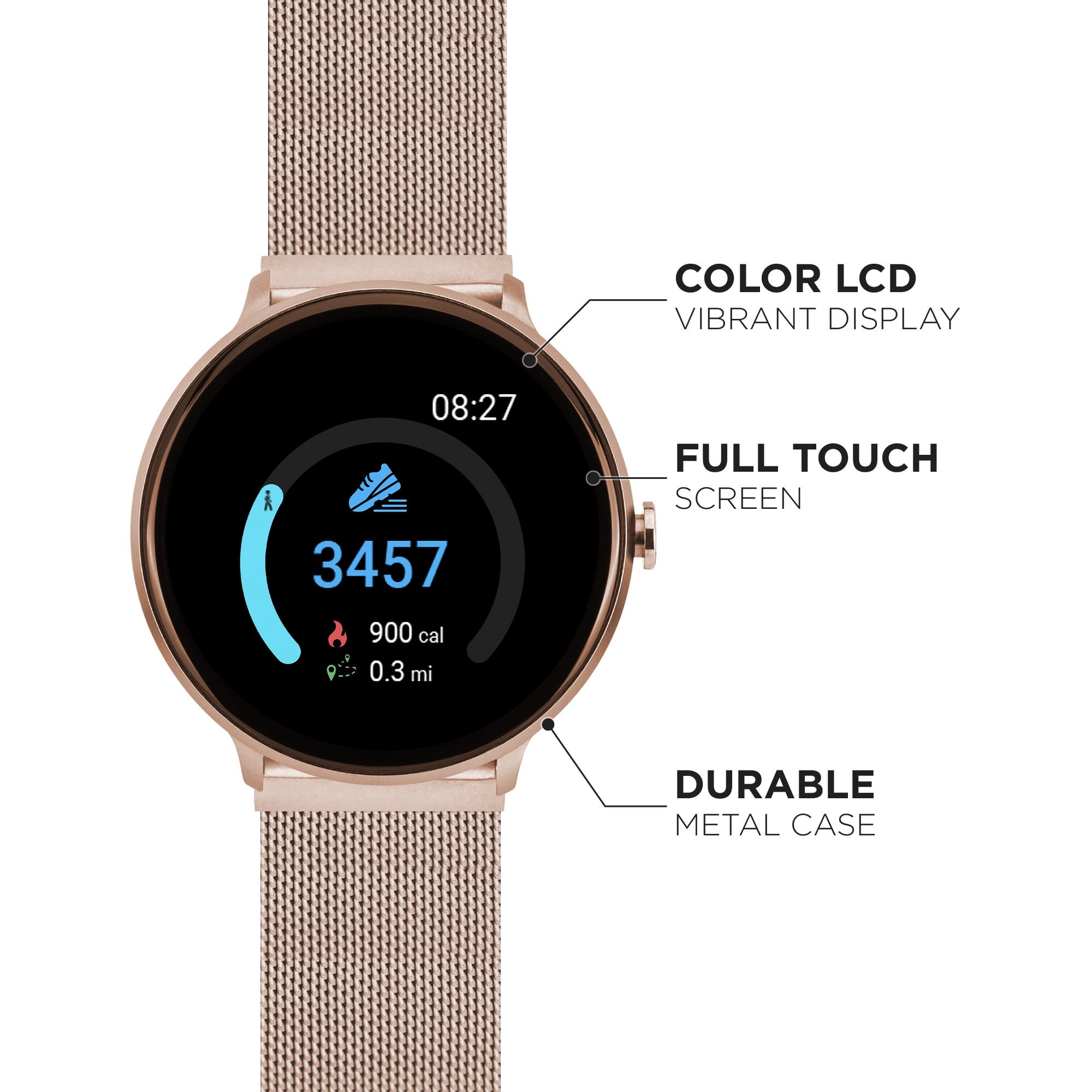 iTouch Sport 2 Smartwatch Fitness Tracker For Women & Men Touch Screen Compatible With Android & IOS 43mm