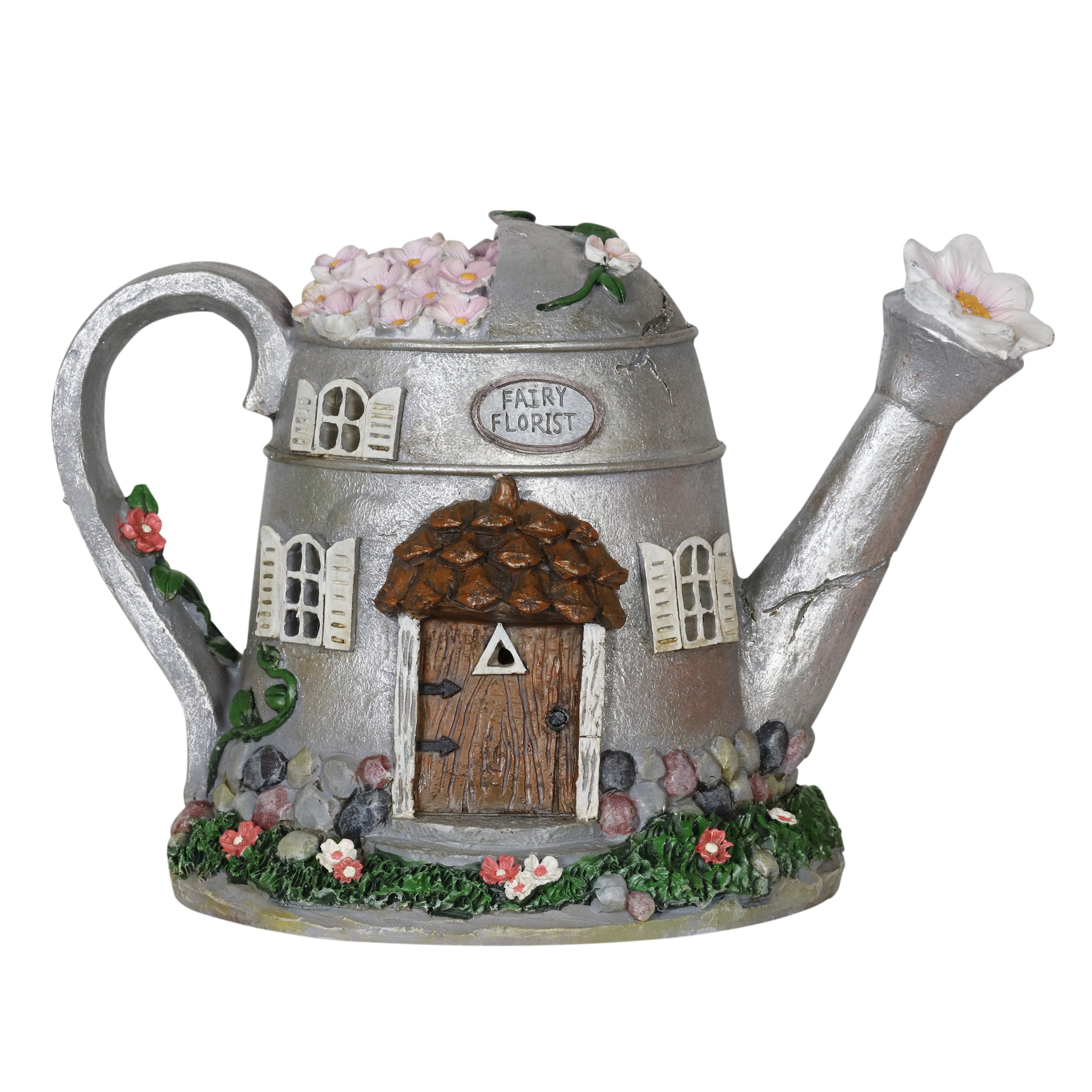 Metal Teapot Fairy House Opening Door Fairies garden decor Mother's Day tea pot 