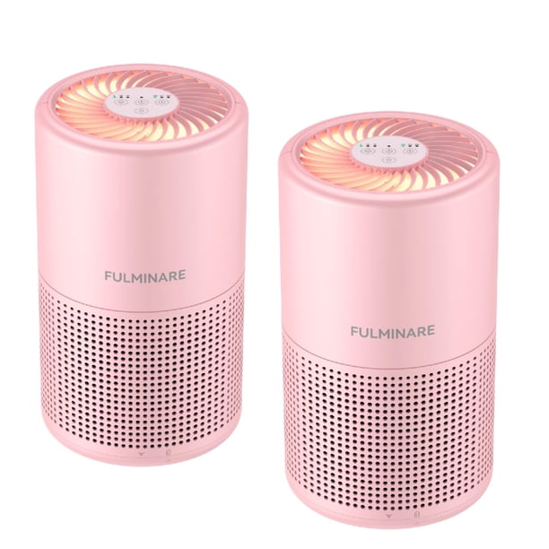 FULMINARE Purificadores de aire para el hogar H13 Filtro de aire HEPA verdadero Limpiador de aire silencioso con luz nocturna Purificador de aire pequeño portátil para dormitorio, oficina, sala de est