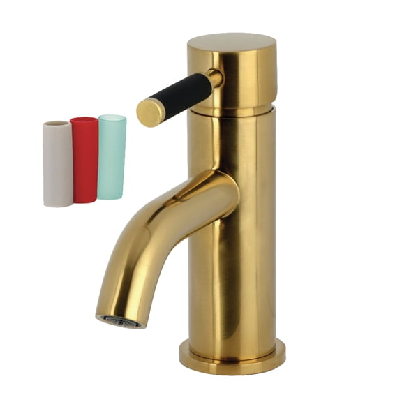 Kingston Brass LS8223DKL Kaiser One-Handle Single-Hole Bathroom Faucet with Push Pop-Up Drain, Brushed Brass