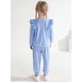 thumbnail image 3 of Girls Fall Clothes Sets Kids Casual Long Sleeve Tops + Pants Sweatsuit 2Pcs Tracksuit Outfits, Size 2-10 Years Old, 3 of 8
