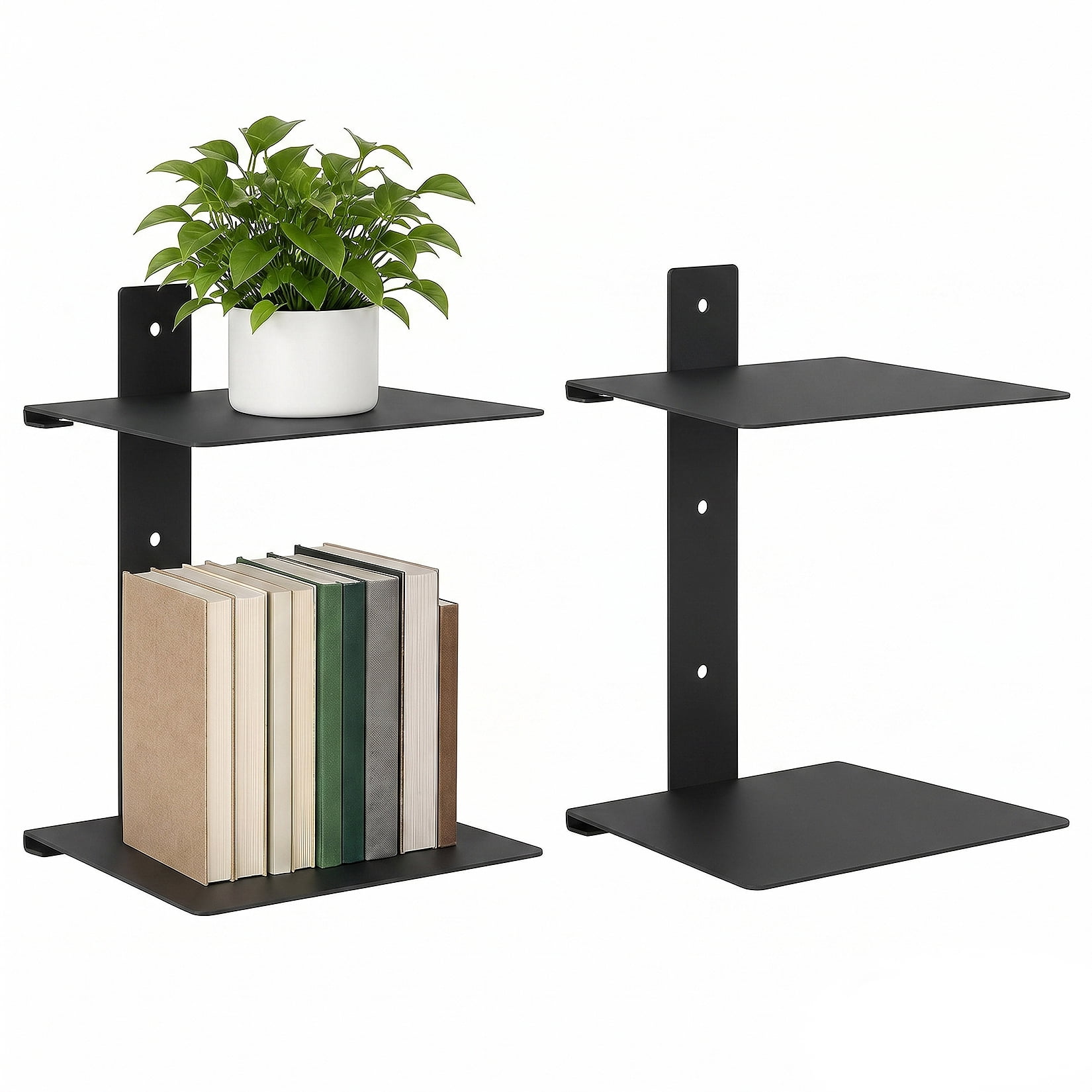 Modern Invisible Floating Wall Shelves Hidden Wall-Mounted Bookshelf Set Sturdy Space-Saving Decorative Storage for Home Office Bedroom – Easy to Install