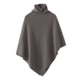 thumbnail image 5 of Unir Womens Sweaters, Sweaters For Women, Womens Solid Turtleneck Knit Poncho Wrap, Oversized Cape Style Chunky Sweater Top, 1 Unit, One‑Size, Plus Size Friendly, 5 of 5