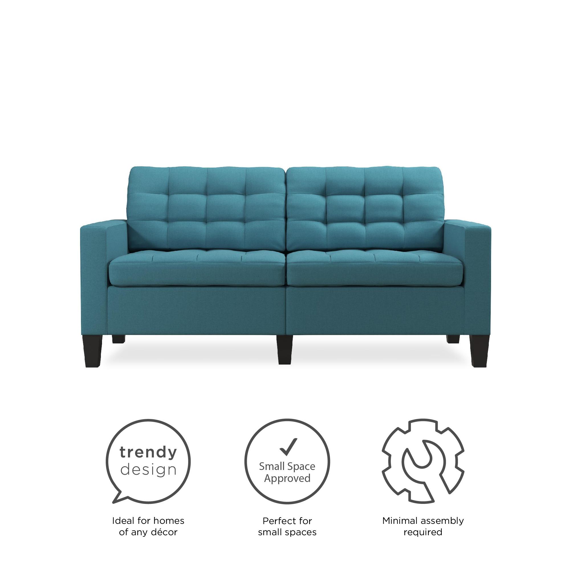 River Street Designs Emily Upholstered Sofa, Teal