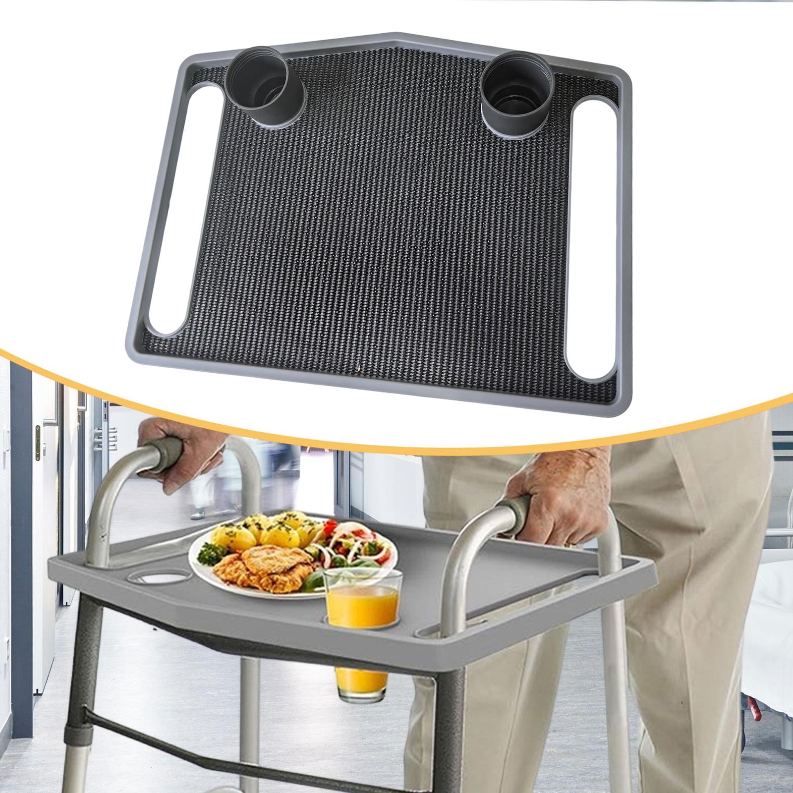 Dualoai Walkers Tray Craft Replacement Portable Food Tray for Meals Nursing Everyday with Cup Holder