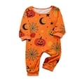 thumbnail image 2 of OIOLOYJM Matching Family Halloween Pajamas Set Cute Ghost Pumpkin Spider Graphic Soft Comfortable Two-Piece Sleepwear Novelty Holiday Party Fashion Short Sleeve Loungewear Pajamas 6 Months, 2 of 9