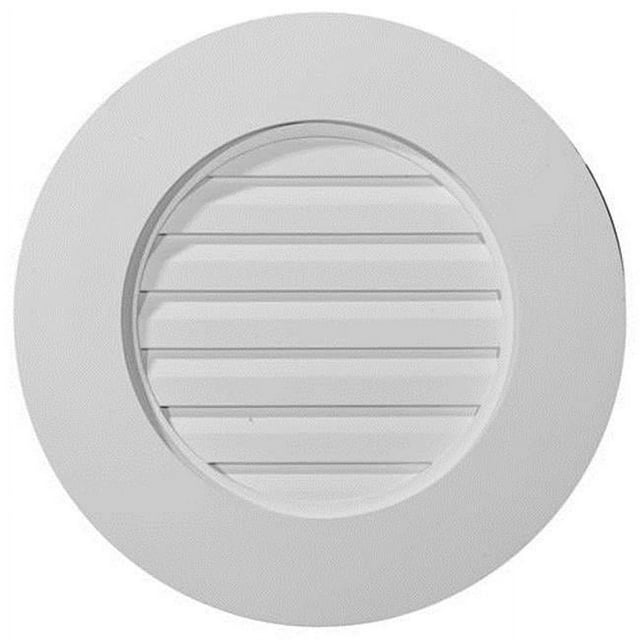 Ekena Millwork GVRO27F 27 in. W x 27 in. H Plain Round Gable Vent Louver- Functional
