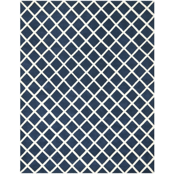 SAFAVIEH Chatham CHT718C Handmade Dark Blue / Ivory Rug