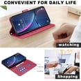 thumbnail image 5 of Wallet Case for Samsung Galaxy S25+ Plus, Detachable Shoulder Strap Hand Wrist Cards Slots Flip Stand Shockproof Premium PU Leather Cover for Samsung Galaxy S25+, Red, 5 of 7
