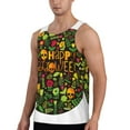 thumbnail image 2 of Pofeuu Happy Halloween Floral Print Men's Workout Tank Tops Sleeveless Muscle Gym Shirt Quick Dry-Medium, 2 of 7
