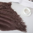 thumbnail image 3 of Navy Throw Blanket Textured Solid Soft Sofa Couch Decorative Knitted Blanket, 60" x 80" Navy, 3 of 5