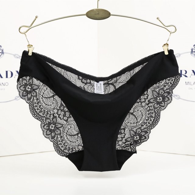 Panties Ice Silk para mujer Sexy transparente encaje damas sin costuras ropa interior suave ropa interior Low-waist Breathable Briefs S-XXLpangjing