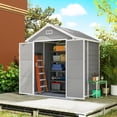 thumbnail image 2 of Outsunny 6' x 5' Plastic Storage Shed with Floor, Window, Lockable Doors, 2 of 10