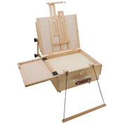 Artists Loft Easel - Outdoor Pochade Box Tripod Set - Natural Brown - 53 Standing - 5-Piece