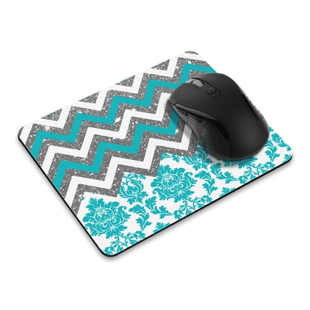 WIRESTER 8.66x7.08 in Rectangle Mouse Pad with Non-Slip Rubber Base for Computers  Laptop  Office & Home - Teal Chevron Damask price history on PriceWatchPro