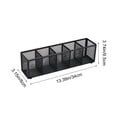 thumbnail image 3 of 5 Compartment Metal Mesh Desk organizer - Multi-Purpose Pen Storage Caddy, Office Supplies Holder, Slim Stationary organizer, Black, JKODE, 3 of 6