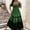 Green5, variant on Women's Boho Maxi Dress, Square Neck Short Sleeve Tiered Puff Sleeve Plus Size Flowy, Casual Summer Vacation Beach Resort Party Outfit Green L