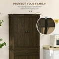thumbnail image 4 of Spaco 72" 4-Door Kitchen Pantry, Kitchen Cabinet with Drawer and 3 Shelves, Freestanding Cabinet for Indoor as Kitchen, Bar, Dining Room, Dark Brown, 4 of 7