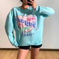 thumbnail image 3 of CANKER Women Love Sugary Letters Texture Print Sweatshirt Harajuku Candy Color Long Sleeve O-Neck Oversized Loose Pullover Tops, 3 of 19