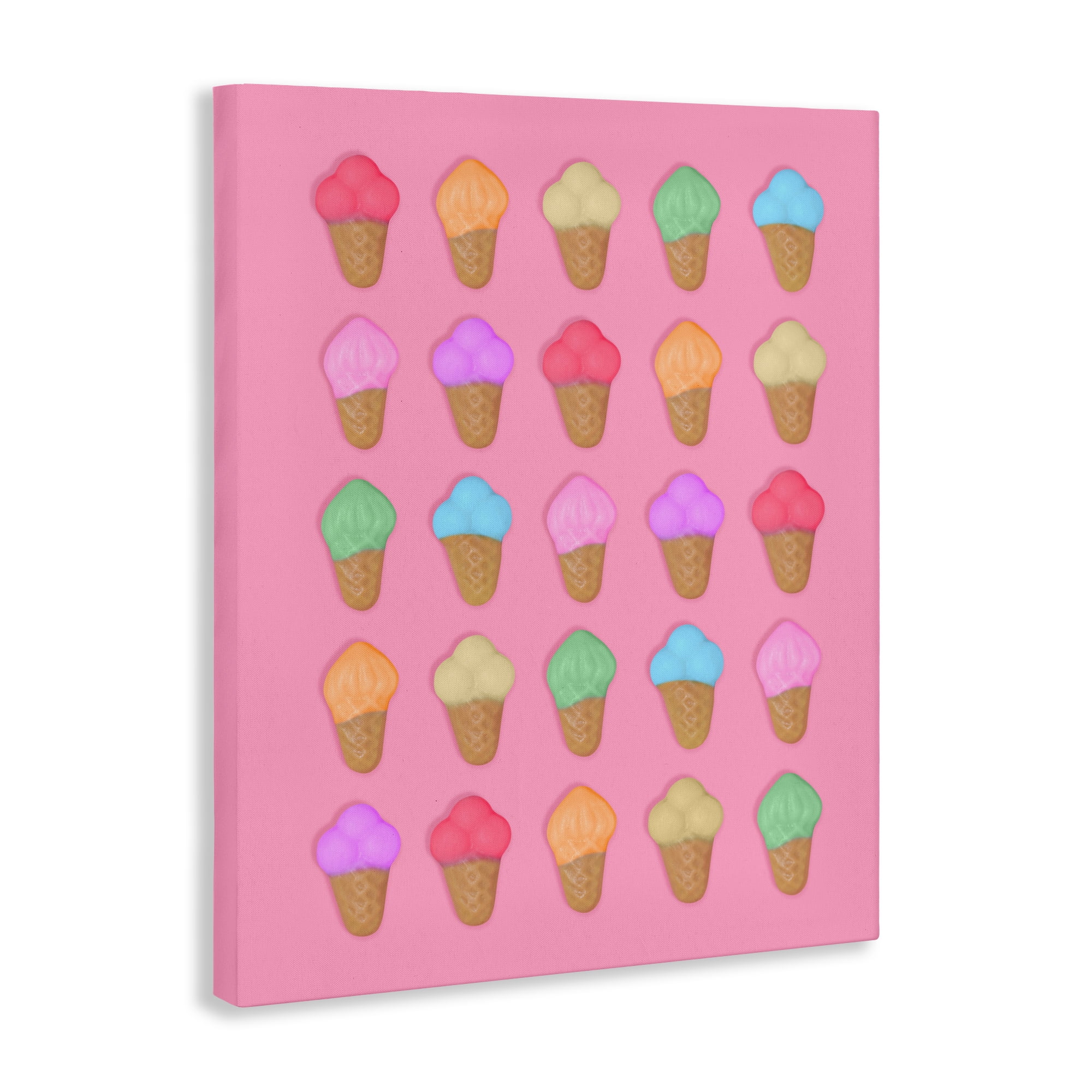 Stupell Industries Ice Cream Candies on Pink Canvas Wall Art, design by LISH Creative