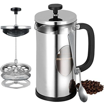 8-Cup 34OZ Double Wall Stainless Steel French Coffee Press Maker Double Screens - Walmart.com