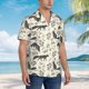 thumbnail image 3 of Fotbe Vintage Moon Fox Camisa Hawaiana para Hombre Unisex – Camisa Casual de Verano con Botones de Manga Corta de Algodón y Lino,Small, 3 of 7