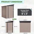 thumbnail image 2 of 6' X 4' Heavy-Duty Metal Lean-to Storage Shed With Sliding Door & Sloped Roof - Outdoor Garden Shed With Shelving System, 2 of 4
