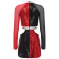 thumbnail image 4 of Jhaoyu Robe Déguisement des Années 60 pour Femmes, Mini Robe à Sequins Scintillants, Tenues de Spectacle, Rouge L, 4 of 8