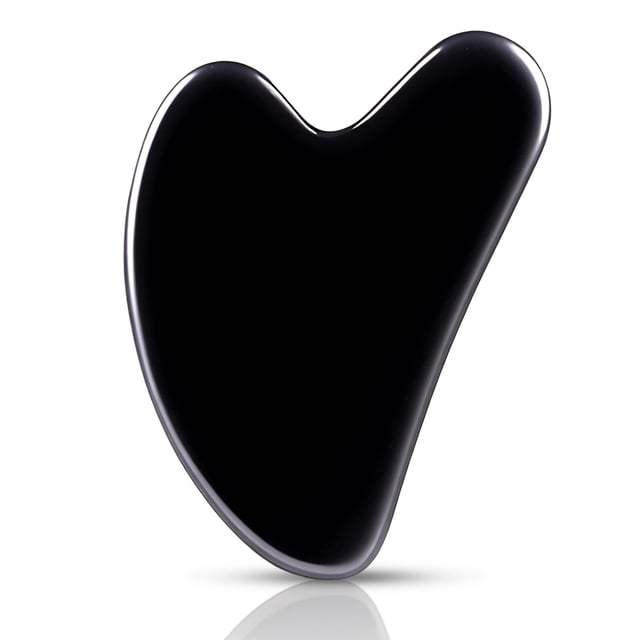 Herramientas faciales Gua Sha FUIYOOCEN, obsidiana natural, piedra guasha