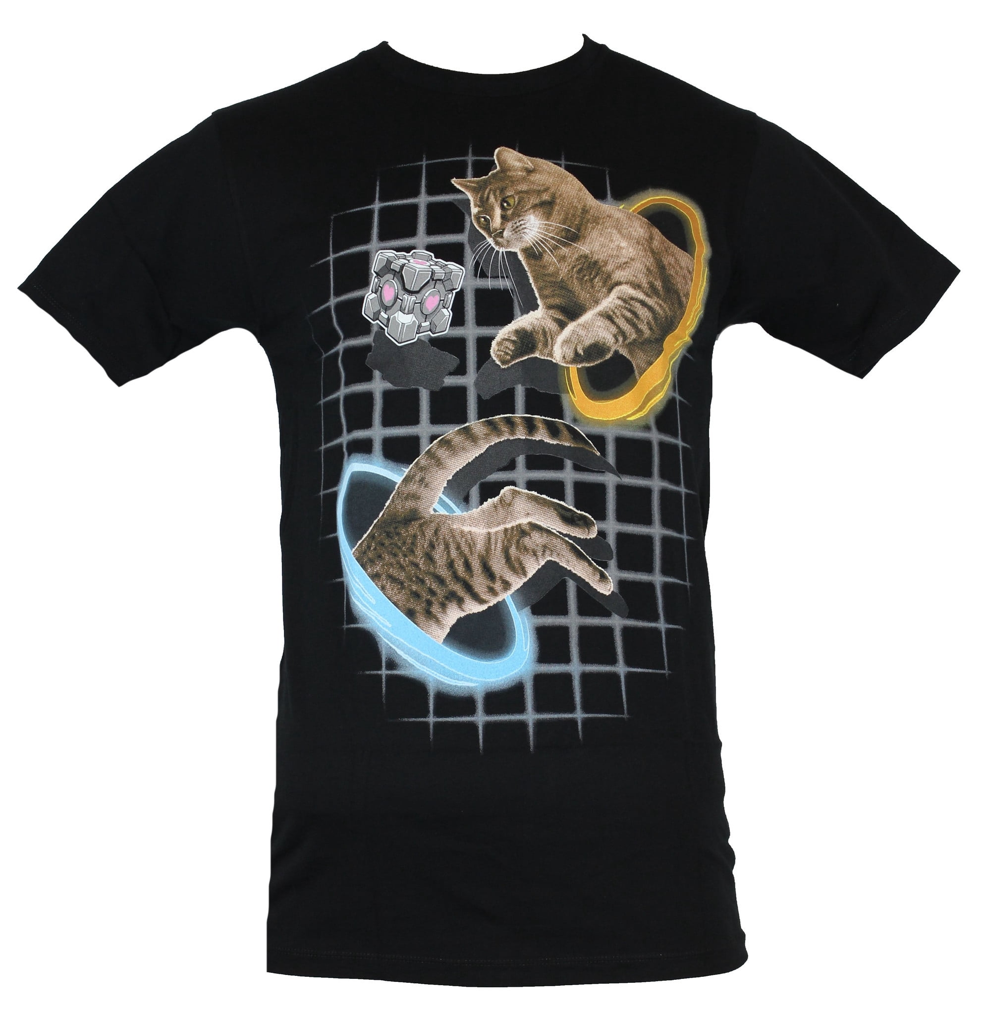 Portal Mens T-Shirt - Kitty Cat Portal 