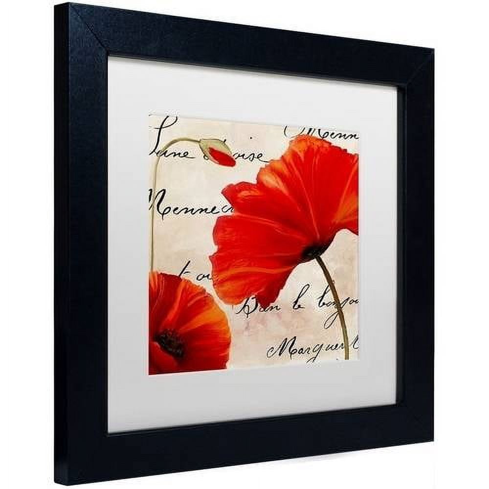 Trademark Fine Art "Coquelicots Rouge II" Canvas Art by Color Bakery White Matte, Black Frame