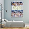 thumbnail image 5 of Blue Snowman Christmas Kitchen Curtains Sets for Windows 24 Inch Length, Farmhouse Xmas Snowflake Rod Pocket Window Treatments Tier Curtains and Valances Set for Bedroom/Bathroom, 5 of 8