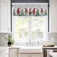 thumbnail image 3 of Gnome Christmas Kitchen Curtains and Valances Set, Winter Snowflakes Xmas Tree Gray Rod Pocket Window Valance 18 Inch Window Curtain Panels for Living Room Bedroom Laundry, 27.5x24in, 3 Pieces, 3 of 7