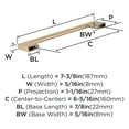 thumbnail image 4 of Amerock Cityscape 6-5/16 inch (160mm) Center-to-Center Champagne Bronze Cabinet Pull - 10 Pack, 4 of 5