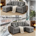 thumbnail image 6 of JERBOR Tufted Sectional Sleeper Sofa Pull Out Couch Bed - Modern Upholstered L Shaped Convertible Sofa Bed with Chaise Lounge and Storage for Living Room, 6 of 12