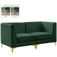 thumbnail image 2 of Meridian Furniture Alina Sectionnel Modulaire en Velours Vert, 2 of 16