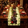 thumbnail image 5 of SLYNSHome Christmas Poinsettia Table Runner, Red Black Plaid Border Table Flag, Winter Holiday Tablecloth for Dining Room Kitchen Home Party Decor, 5 of 6