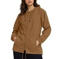 thumbnail image 2 of Admvng Womens Rain Jacket Plus Size Lightweight Waterproof Zipper Hooded Jacket Raincoat Jacket with Pockets S-5XL, 2 of 7